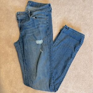 LOFT distressed jeans, curvy 27